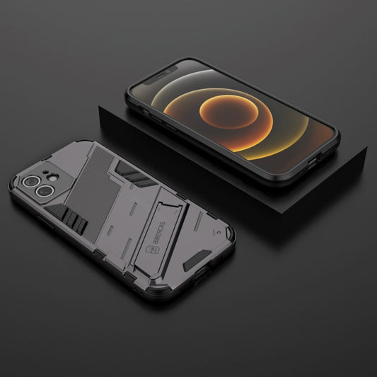 For iPhone 12 Punk Armor 2 in 1 PC + TPU Shockproof Case with Invisible Holder(Grey) by buy2fix