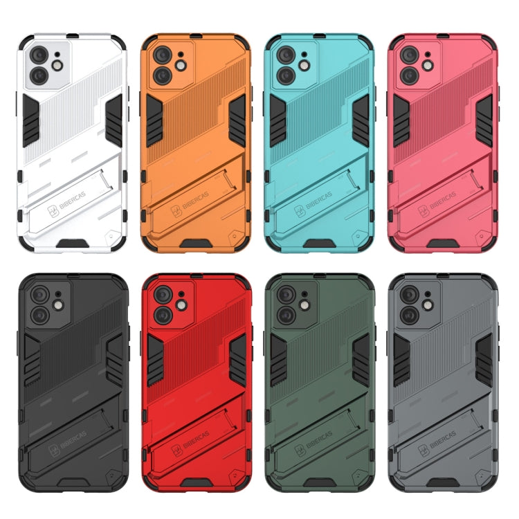 For iPhone 12 Punk Armor 2 in 1 PC + TPU Shockproof Case with Invisible Holder(Grey) by buy2fix