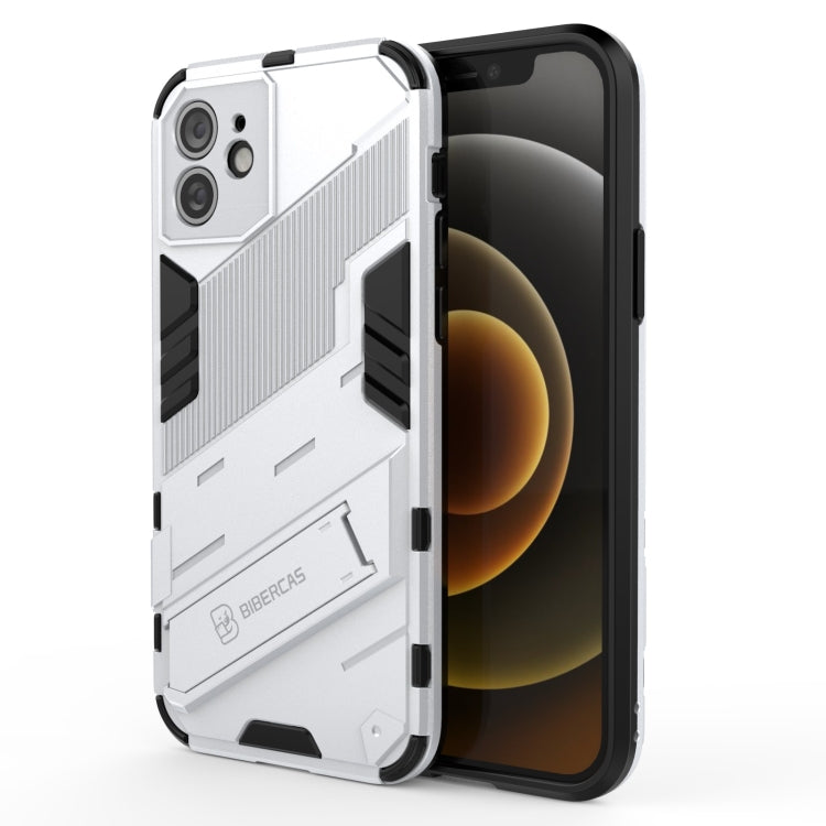 For iPhone 12 Punk Armor 2 in 1 PC + TPU Shockproof Case with Invisible Holder(White) - iPhone 12 / 12 Pro Cases by buy2fix | Online Shopping UK | buy2fix