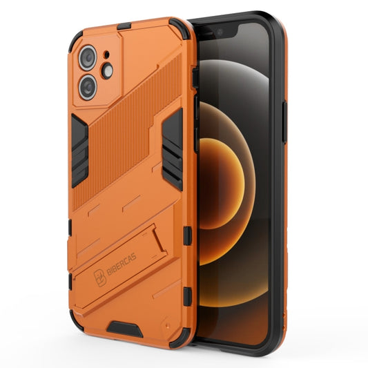 For iPhone 12 Punk Armor 2 in 1 PC + TPU Shockproof Case with Invisible Holder(Orange) by buy2fix