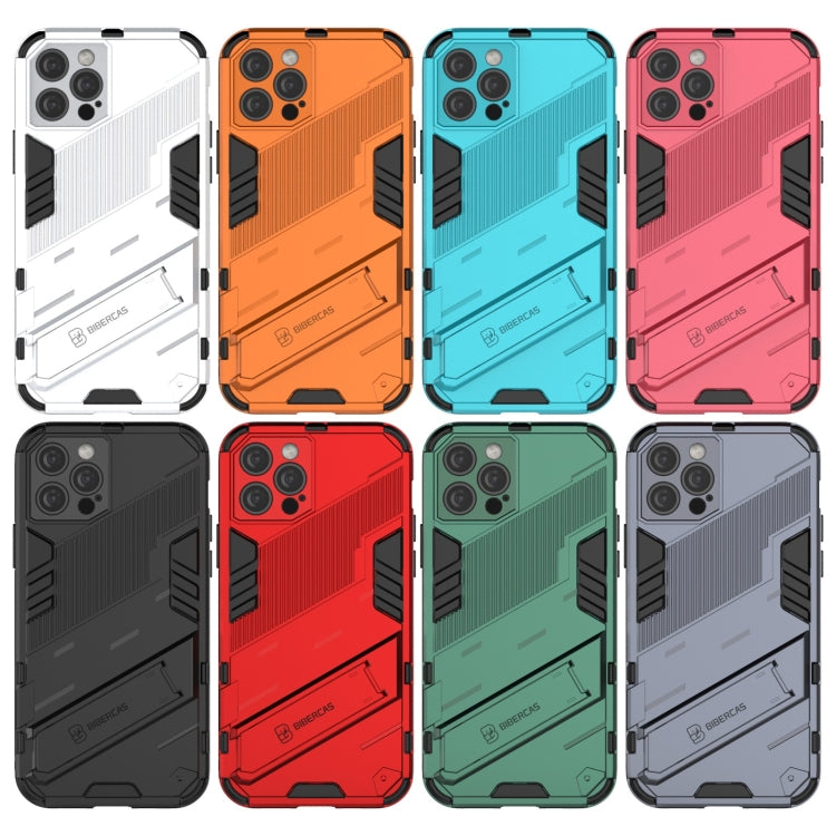 For iPhone 12 Pro Punk Armor 2 in 1 PC + TPU Shockproof Case with Invisible Holder(Grey) - iPhone 12 / 12 Pro Cases by buy2fix | Online Shopping UK | buy2fix