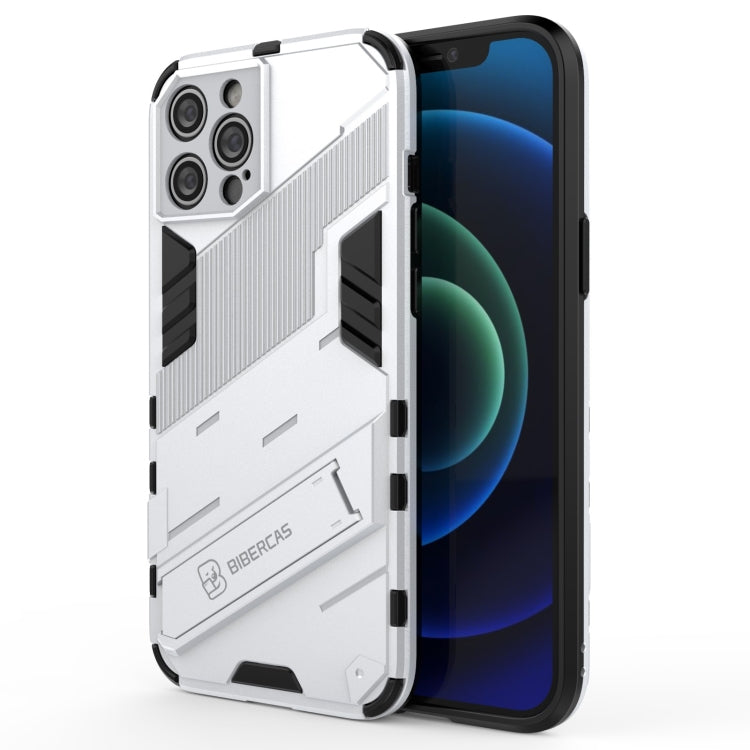 For iPhone 12 Pro Max Punk Armor 2 in 1 PC + TPU Shockproof Case with Invisible Holder(White) - iPhone 12 Pro Max Cases by buy2fix | Online Shopping UK | buy2fix