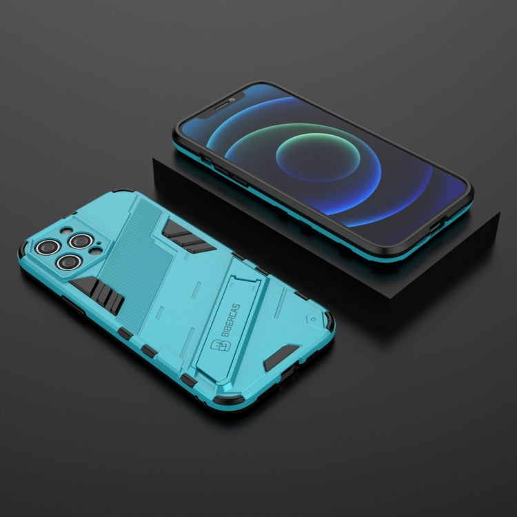 For iPhone 12 Pro Max Punk Armor 2 in 1 PC + TPU Shockproof Case with Invisible Holder(Blue) - iPhone 12 Pro Max Cases by buy2fix | Online Shopping UK | buy2fix