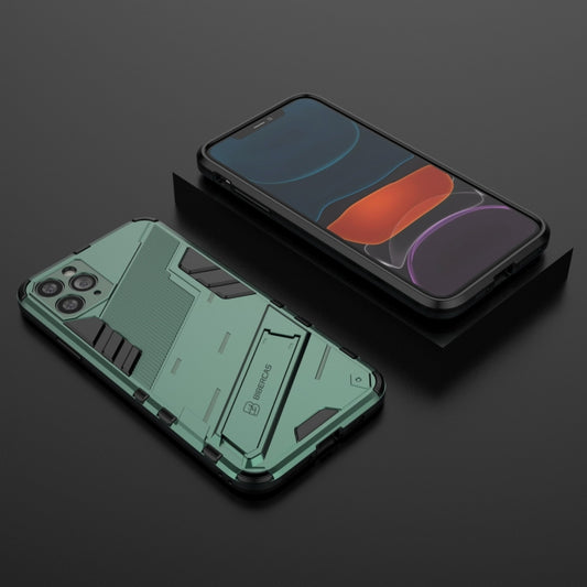 For iPhone 11 Pro Max Punk Armor 2 in 1 PC + TPU Shockproof Case with Invisible Holder (Green) by buy2fix