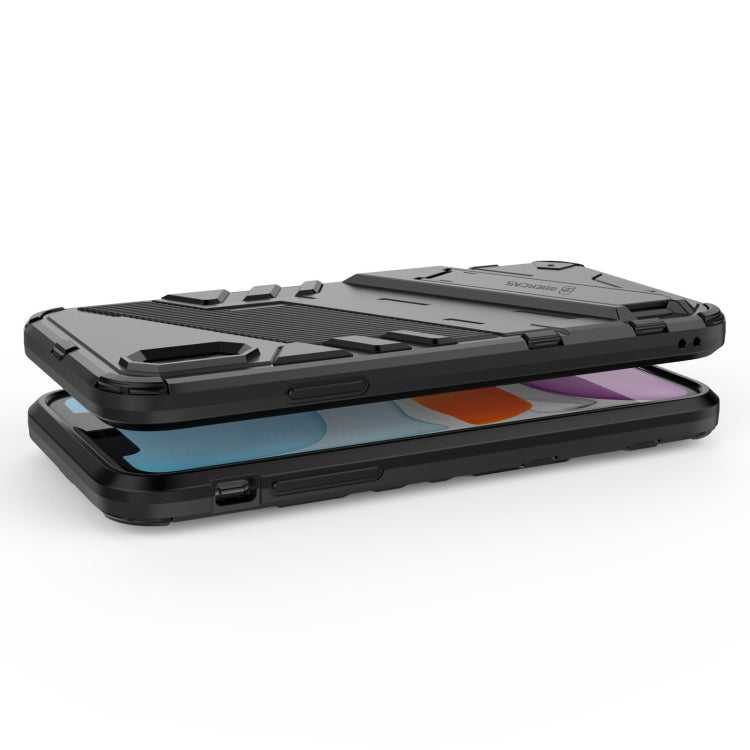 For iPhone X / XS Punk Armor 2 in 1 PC + TPU Shockproof Case with Invisible Holder(Blue) - More iPhone Cases by buy2fix | Online Shopping UK | buy2fix