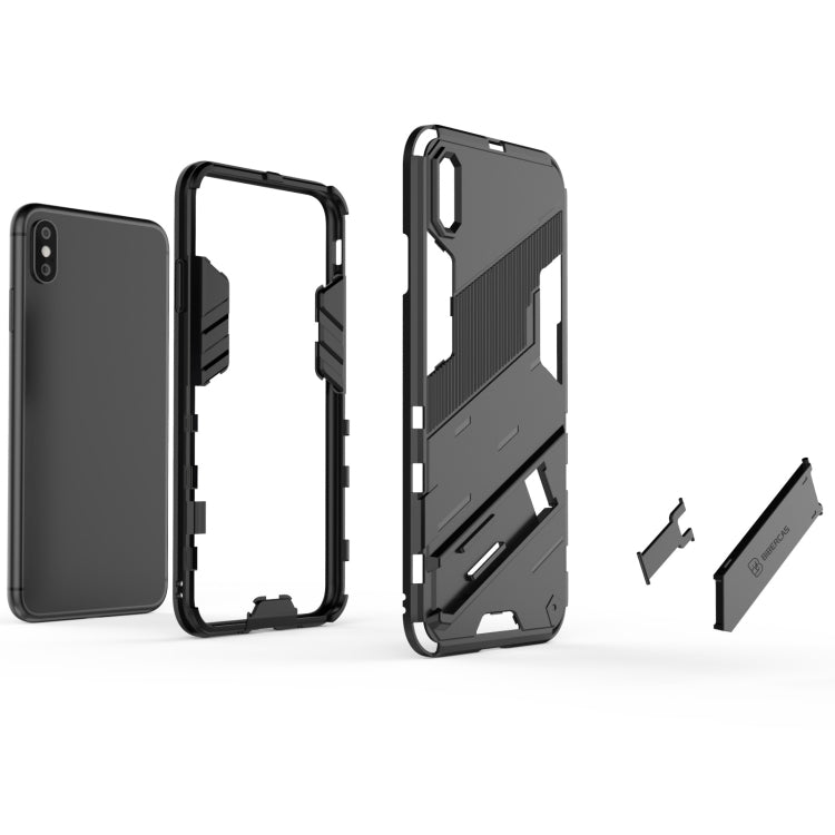 For iPhone XS Max Punk Armor 2 in 1 PC + TPU Shockproof Case with Invisible Holder(Black) - More iPhone Cases by buy2fix | Online Shopping UK | buy2fix
