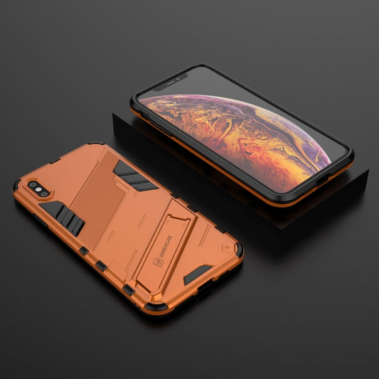 For iPhone XS Max Punk Armor 2 in 1 PC + TPU Shockproof Case with Invisible Holder(Orange) by buy2fix