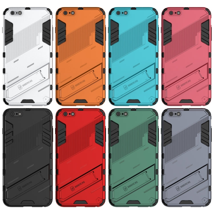 Punk Armor 2 in 1 PC + TPU Shockproof Case with Invisible Holder For iPhone 6 Plus & 6s Plus(Light Red) - More iPhone Cases by buy2fix | Online Shopping UK | buy2fix
