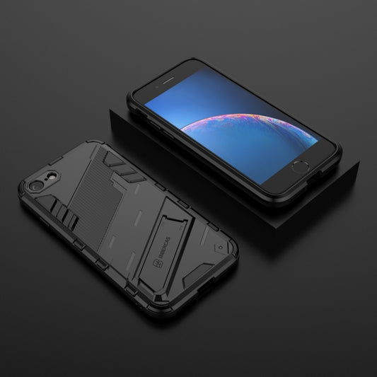 Punk Armor 2 in 1 PC + TPU Shockproof Case with Invisible Holder For iPhone 7 & 8(Black) by buy2fix