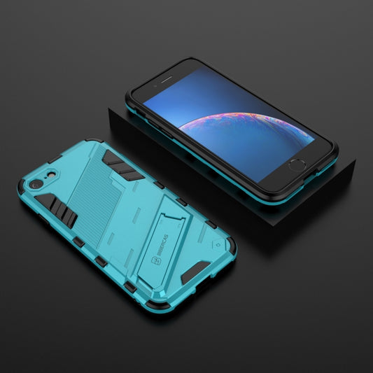 Punk Armor 2 in 1 PC + TPU Shockproof Case with Invisible Holder For iPhone 7 & 8(Blue) - More iPhone Cases by buy2fix | Online Shopping UK | buy2fix