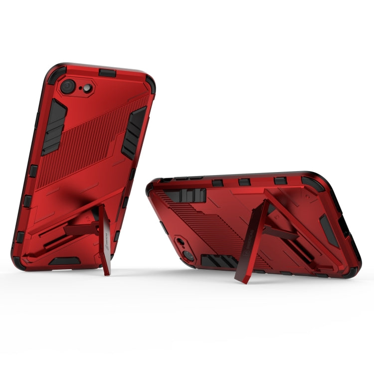 Punk Armor 2 in 1 PC + TPU Shockproof Case with Invisible Holder For iPhone 7 & 8(Light Red) - More iPhone Cases by buy2fix | Online Shopping UK | buy2fix