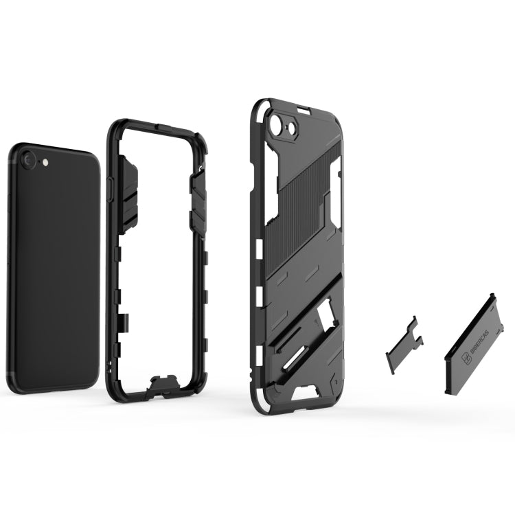 Punk Armor 2 in 1 PC + TPU Shockproof Case with Invisible Holder For iPhone 7 & 8(Light Red) - More iPhone Cases by buy2fix | Online Shopping UK | buy2fix