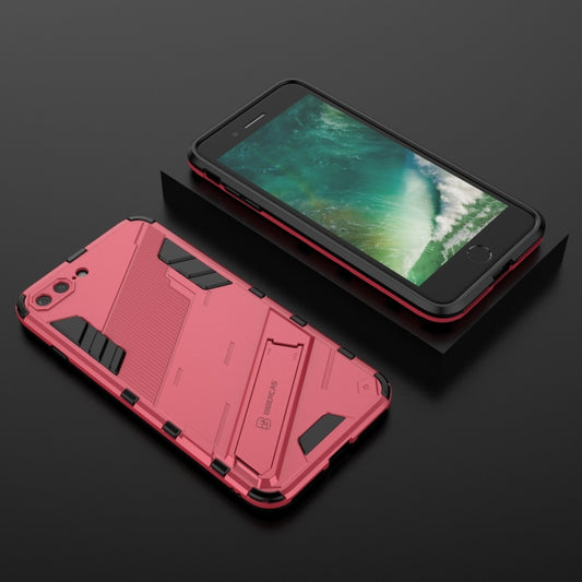 Punk Armor 2 in 1 PC + TPU Shockproof Case with Invisible Holder For iPhone 7 Plus & 8 Plus(Light Red) by buy2fix