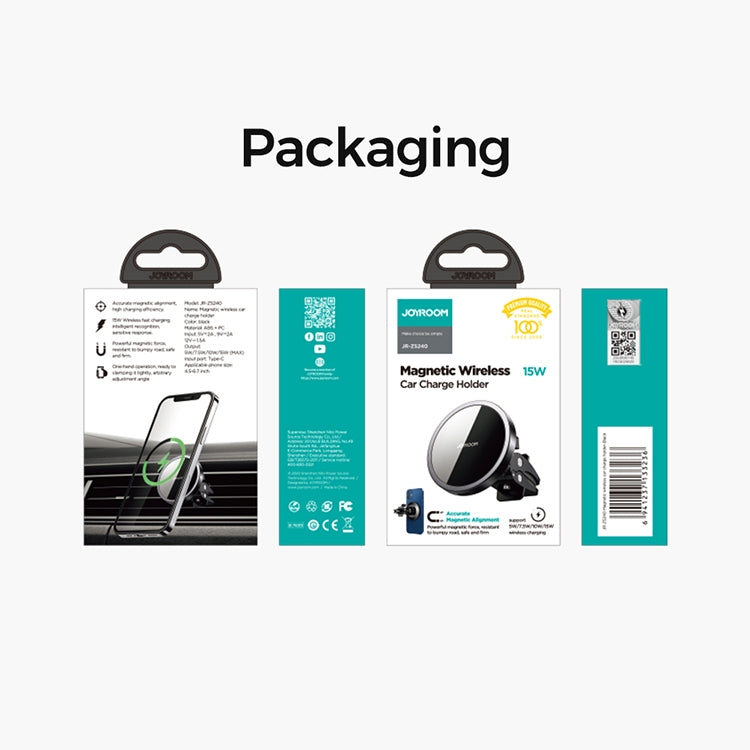 JOYROOM JR-ZS240 15W Max Car Magnetic Wireless Charge Holder by JOYROOM