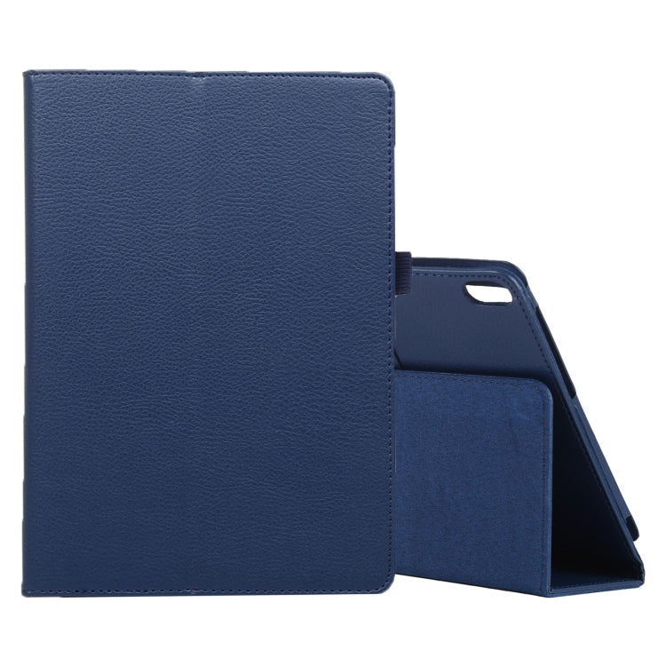 For Lenovo Smart Tab M10 / P10 10.1 inch Litchi Texture Solid Color Horizontal Flip Leather Case with Holder & Pen Slot(Dark Blue) - Lenovo by buy2fix | Online Shopping UK | buy2fix