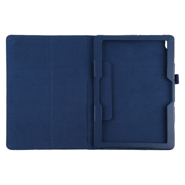 For Lenovo Smart Tab M10 / P10 10.1 inch Litchi Texture Solid Color Horizontal Flip Leather Case with Holder & Pen Slot(Dark Blue) - Lenovo by buy2fix | Online Shopping UK | buy2fix