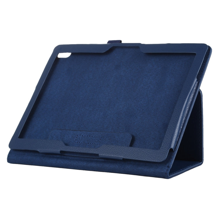 For Lenovo Smart Tab M10 / P10 10.1 inch Litchi Texture Solid Color Horizontal Flip Leather Case with Holder & Pen Slot(Dark Blue) - Lenovo by buy2fix | Online Shopping UK | buy2fix