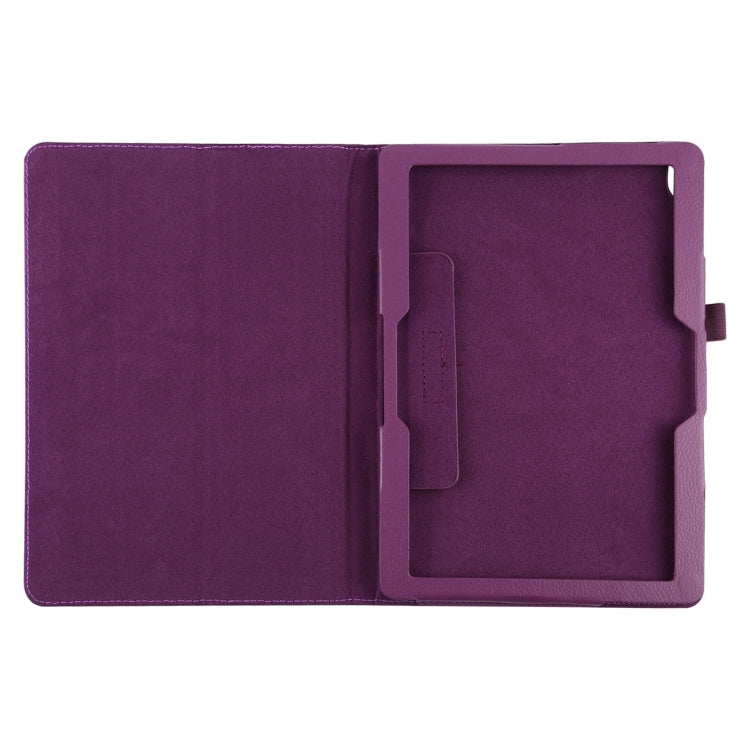 For Lenovo Smart Tab M10 / P10 10.1 inch Litchi Texture Solid Color Horizontal Flip Leather Case with Holder & Pen Slot(Purple) - Lenovo by buy2fix | Online Shopping UK | buy2fix