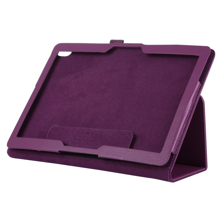 For Lenovo Smart Tab M10 / P10 10.1 inch Litchi Texture Solid Color Horizontal Flip Leather Case with Holder & Pen Slot(Purple) - Lenovo by buy2fix | Online Shopping UK | buy2fix