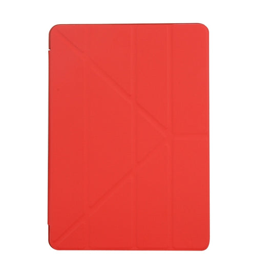 For iPad 10.2 2021 / 2020 / 2019 TPU Horizontal Deformation Flip Leather Case with Holder(Red) by buy2fix