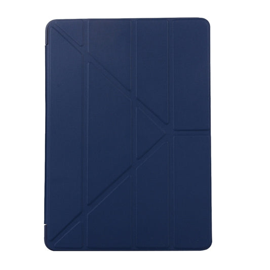 For iPad 10.2 2021 / 2020 / 2019 TPU Horizontal Deformation Flip Leather Case with Holder(Blue) by buy2fix