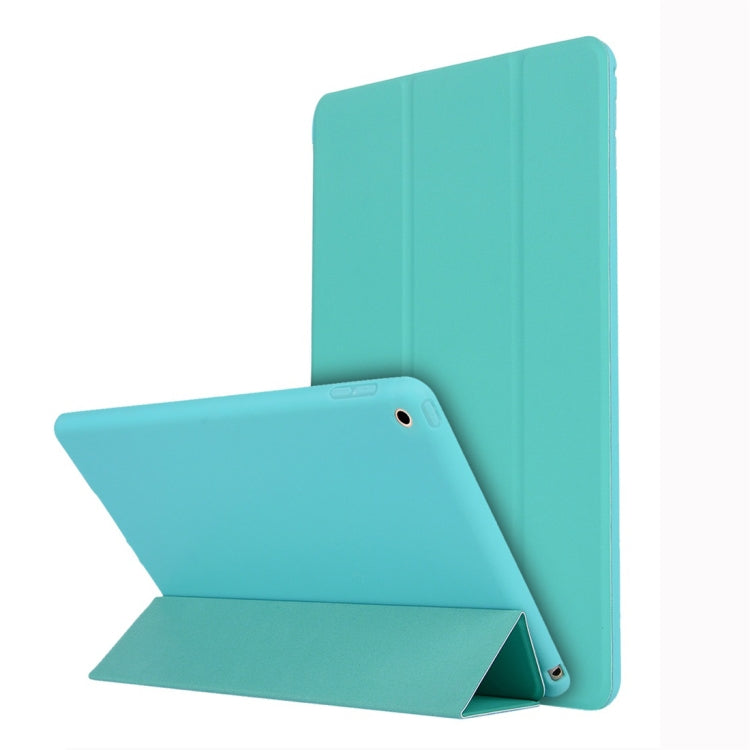 For iPad 10.2 2021 / 2020 / 2019 TPU Horizontal Flip Leather Case, with Three-folding Holder(Green) - iPad 10.2 Cases by buy2fix | Online Shopping UK | buy2fix
