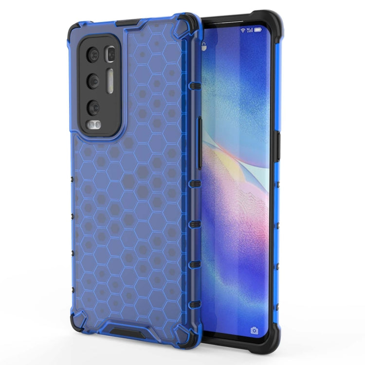 For OPPO Reno5 Pro+ Shockproof Honeycomb PC + TPU Case(Blue) - OPPO Cases by buy2fix | Online Shopping UK | buy2fix