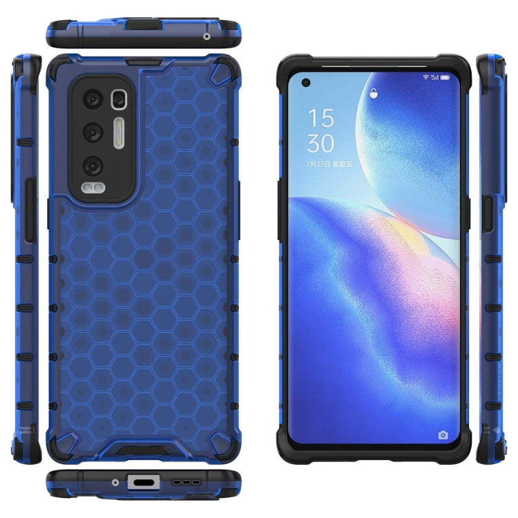 For OPPO Reno5 Pro+ Shockproof Honeycomb PC + TPU Case(Blue) - OPPO Cases by buy2fix | Online Shopping UK | buy2fix