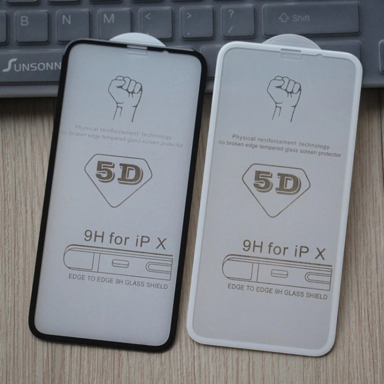 For iPhone 12 / 12 Pro 9H 5D Full Glue Full Screen Tempered Glass Film(Black) - iPhone 12 / 12 Pro Tempered Glass by buy2fix | Online Shopping UK | buy2fix