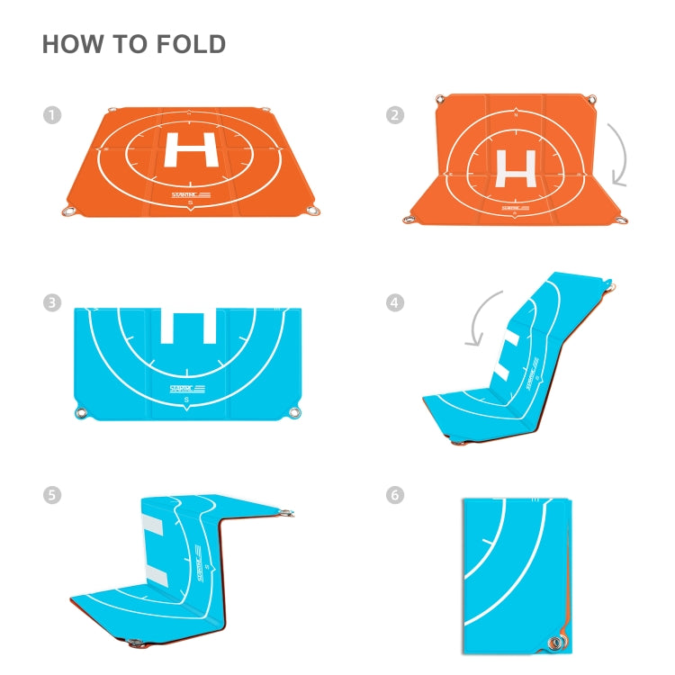STARTRC 1109143 50cm Portable Drone Universal Foldable Square Parking Apron Landing Pad for DJI FPV / mini 2 / Mavic Air 2 / Air 2S(Orange+Blue) by STARTRC