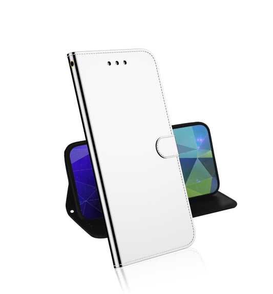 For LG K42 Lmitated Mirror Surface Horizontal Flip Leather Case with Holder & Card Slots & Wallet & Lanyard(Silver) - LG Cases by buy2fix | Online Shopping UK | buy2fix
