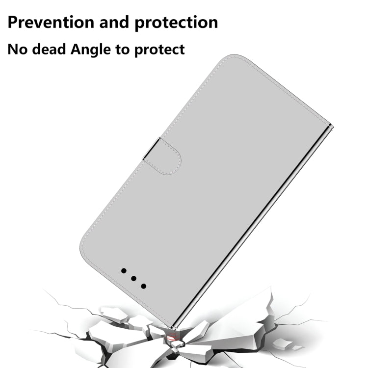 For LG K42 Lmitated Mirror Surface Horizontal Flip Leather Case with Holder & Card Slots & Wallet & Lanyard(Silver) - LG Cases by buy2fix | Online Shopping UK | buy2fix