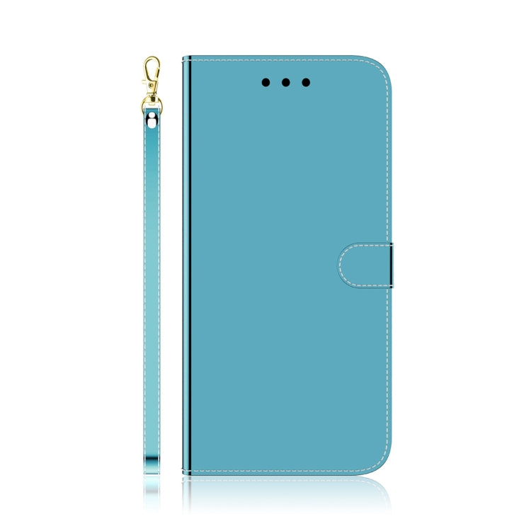 For Samsung Galaxy A52 5G/4G Lmitated Mirror Surface Horizontal Flip Leather Case with Holder & Card Slots & Wallet & Lanyard(Blue) - Galaxy Phone Cases by buy2fix | Online Shopping UK | buy2fix