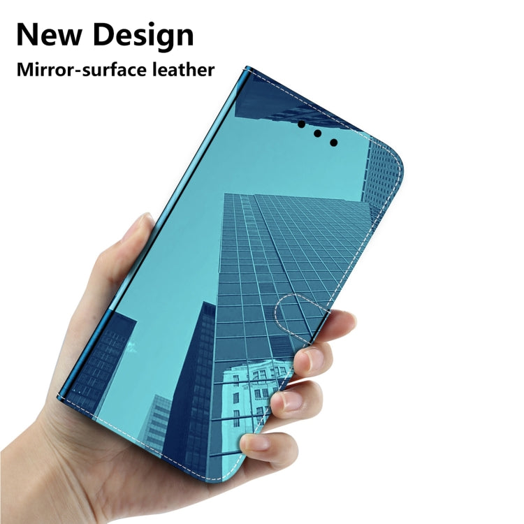For Samsung Galaxy A52 5G/4G Lmitated Mirror Surface Horizontal Flip Leather Case with Holder & Card Slots & Wallet & Lanyard(Blue) - Galaxy Phone Cases by buy2fix | Online Shopping UK | buy2fix