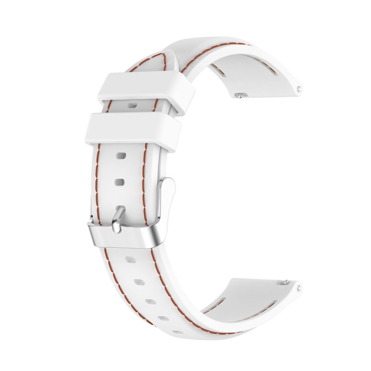 For Samsung Galaxy Watch 3 41mm / Active2 / Active / Gear Sport 20mm Silicone Watch Band(White) - Watch Bands by buy2fix | Online Shopping UK | buy2fix