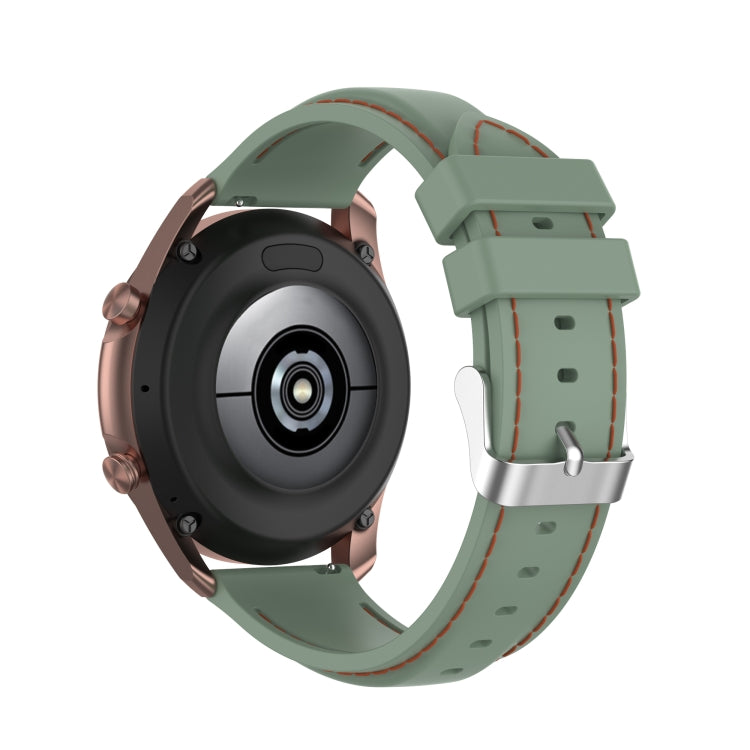 For Samsung Galaxy Watch 3 41mm / Active2 / Active / Gear Sport 20mm Silicone Watch Band(Light Green) - Watch Bands by buy2fix | Online Shopping UK | buy2fix