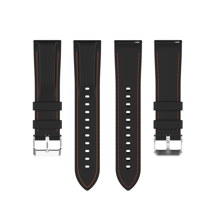 For Samsung Galaxy Watch 3 41mm / Active2 / Active / Gear Sport 20mm Silicone Watch Band(Black) - Watch Bands by buy2fix | Online Shopping UK | buy2fix