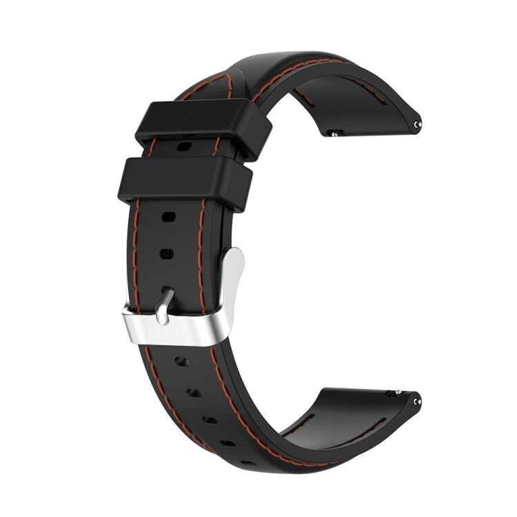 For Samsung Galaxy Watch 3 41mm / Active2 / Active / Gear Sport 20mm Silicone Watch Band(Black) - Watch Bands by buy2fix | Online Shopping UK | buy2fix