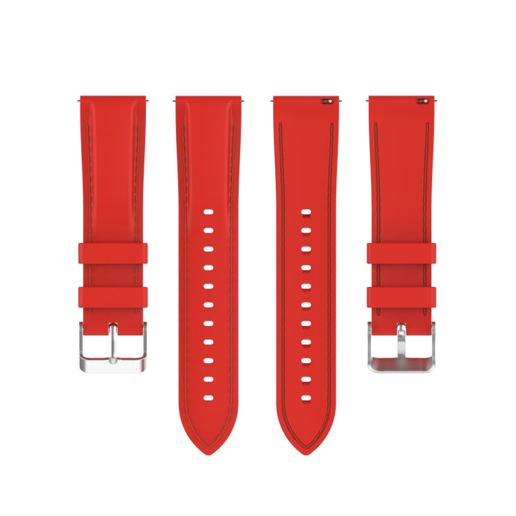 For Samsung Galaxy Watch 3 41mm / Active2 / Active / Gear Sport 20mm Silicone Watch Band(Red) - Watch Bands by buy2fix | Online Shopping UK | buy2fix