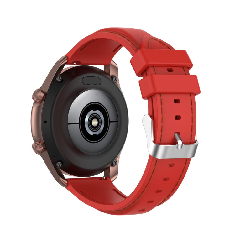For Samsung Galaxy Watch 3 41mm / Active2 / Active / Gear Sport 20mm Silicone Watch Band(Red) - Watch Bands by buy2fix | Online Shopping UK | buy2fix