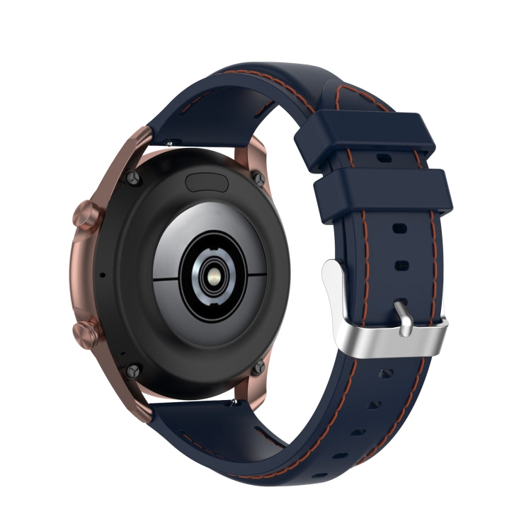For Samsung Galaxy Watch 3 41mm / Active2 / Active / Gear Sport 20mm Silicone Watch Band(Dark Blue) - Watch Bands by buy2fix | Online Shopping UK | buy2fix