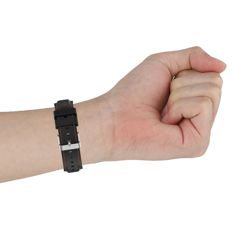 For Samsung Galaxy Watch 3 41mm / Active2 / Active / Gear Sport 20mm Silicone Watch Band(Black) - Watch Bands by buy2fix | Online Shopping UK | buy2fix