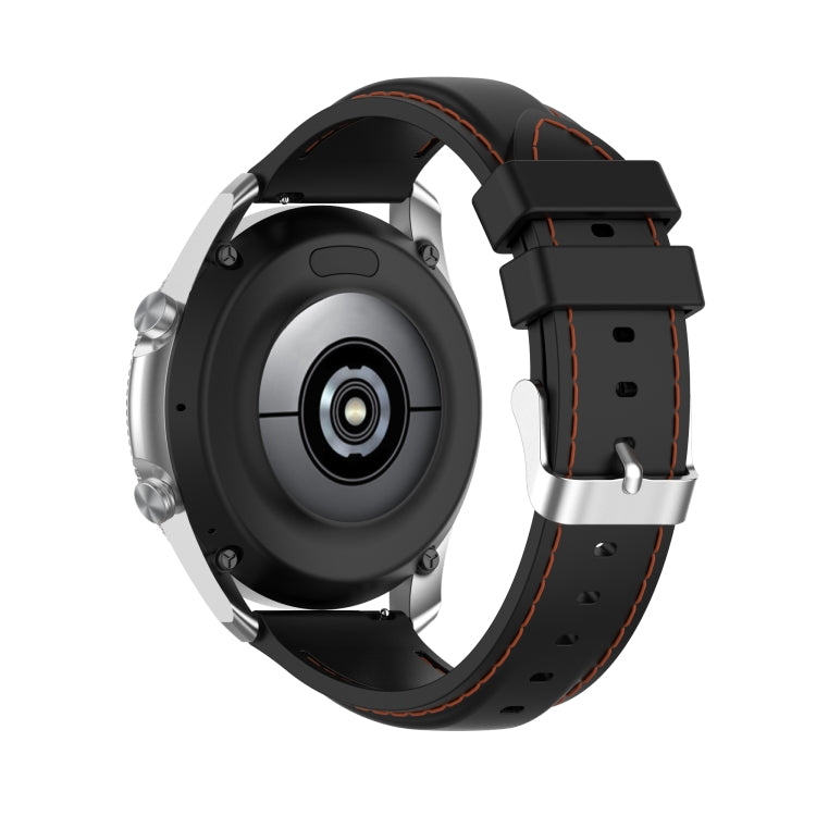 For Samsung Galaxy Watch 3 45mm / Gear S3 22mm Silicone Watch Band(Black) - Watch Bands by buy2fix | Online Shopping UK | buy2fix