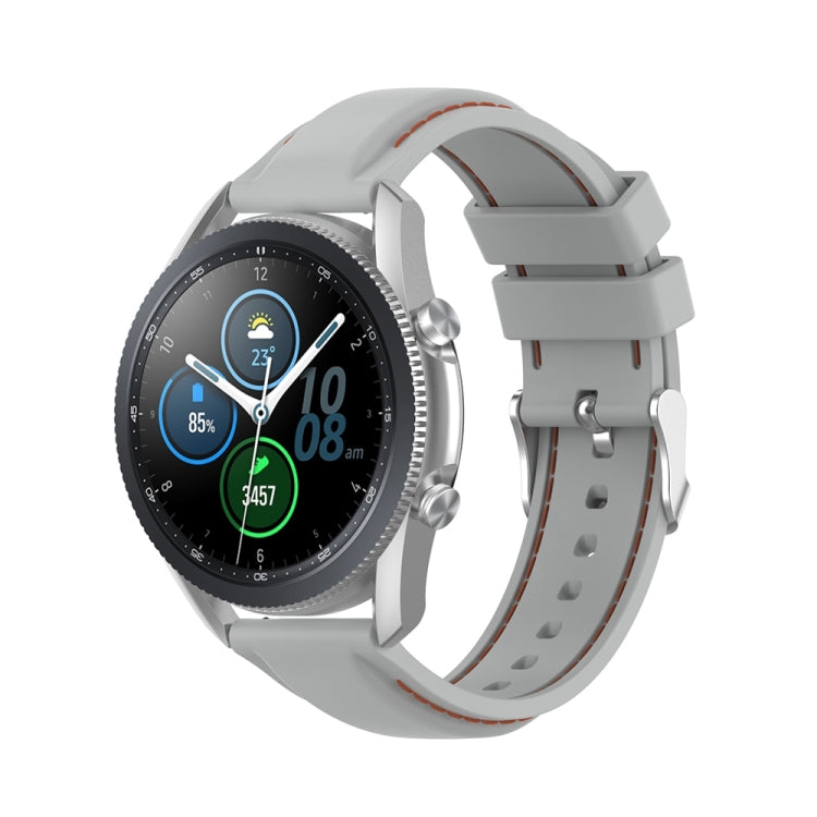 For Samsung Galaxy Watch 3 45mm / Gear S3 22mm Silicone Watch Band(Light Grey) - Watch Bands by buy2fix | Online Shopping UK | buy2fix