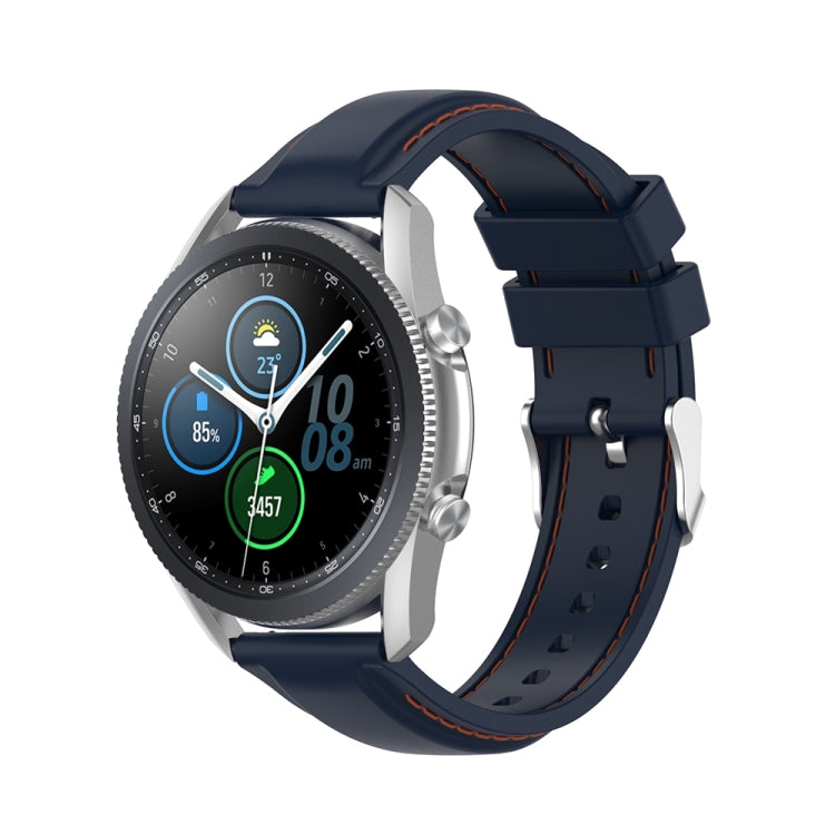 For Samsung Galaxy Watch 3 45mm / Gear S3 22mm Silicone Watch Band(Dark Blue) - Watch Bands by buy2fix | Online Shopping UK | buy2fix