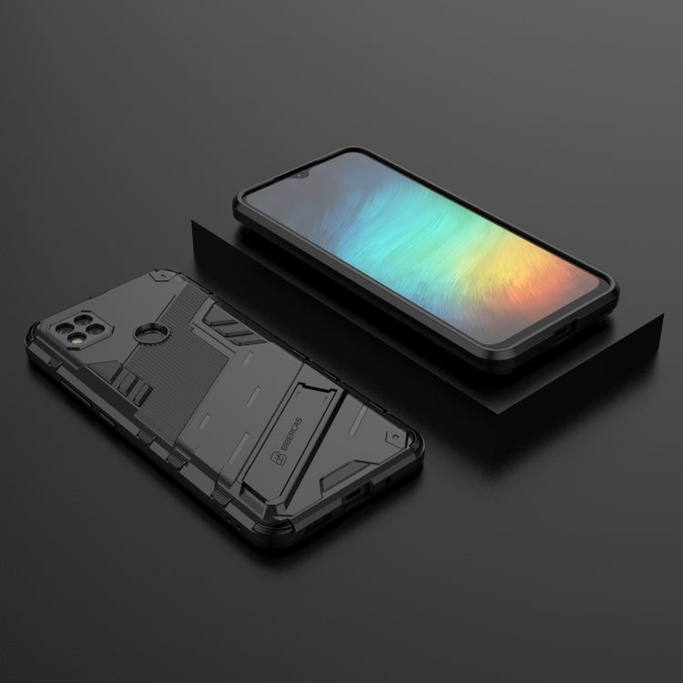 For Xiaomi Redmi 9C Punk Armor 2 in 1 PC + TPU Shockproof Case with Invisible Holder(Black) - Xiaomi Cases by buy2fix | Online Shopping UK | buy2fix