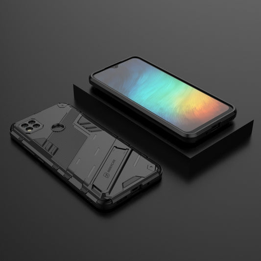 For Xiaomi Redmi 9C Punk Armor 2 in 1 PC + TPU Shockproof Case with Invisible Holder(Black) by buy2fix