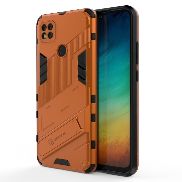 For Xiaomi Redmi 9C Punk Armor 2 in 1 PC + TPU Shockproof Case with Invisible Holder (Orange) - Xiaomi Cases by buy2fix | Online Shopping UK | buy2fix