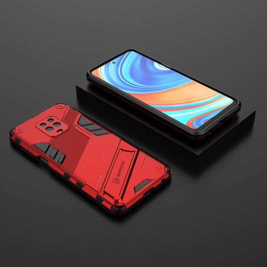 For Xiaomi Redmi Note 9 Pro Max Punk Armor 2 in 1 PC + TPU Shockproof Case with Invisible Holder(Red) by buy2fix