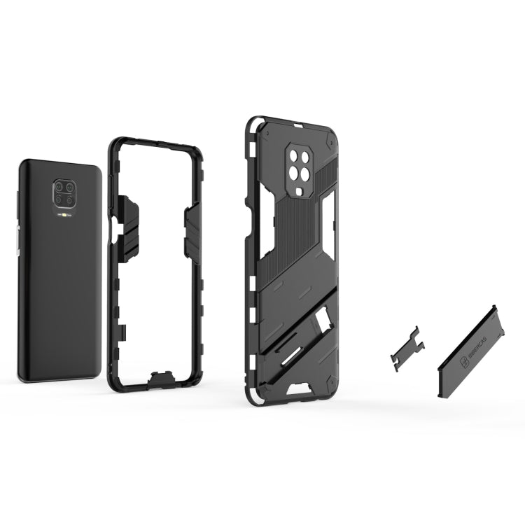 For Xiaomi Redmi Note 9 Pro Max Punk Armor 2 in 1 PC + TPU Shockproof Case with Invisible Holder(Red) - Xiaomi Cases by buy2fix | Online Shopping UK | buy2fix